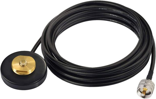 Bingfu Vehicle Ham Radio Mobile Radio Antenna Dual Band VHF UHF 136-174MHz 400-470MHz NMO Mount Magnetic Base Low Profile Antenna PL259 Male Connector for Car Truck Amateur Radio Marine VHF Radio