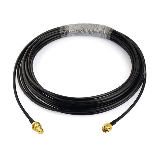 Bingfu WiFi Antenna Extension Cable 2-Pack RP-SMA Male to RP-SMA Female Bulkhead Mount RG174 Cable 5m 16.5 feet for WiFi Router Security IP Camera Wireless Network Card Adapter