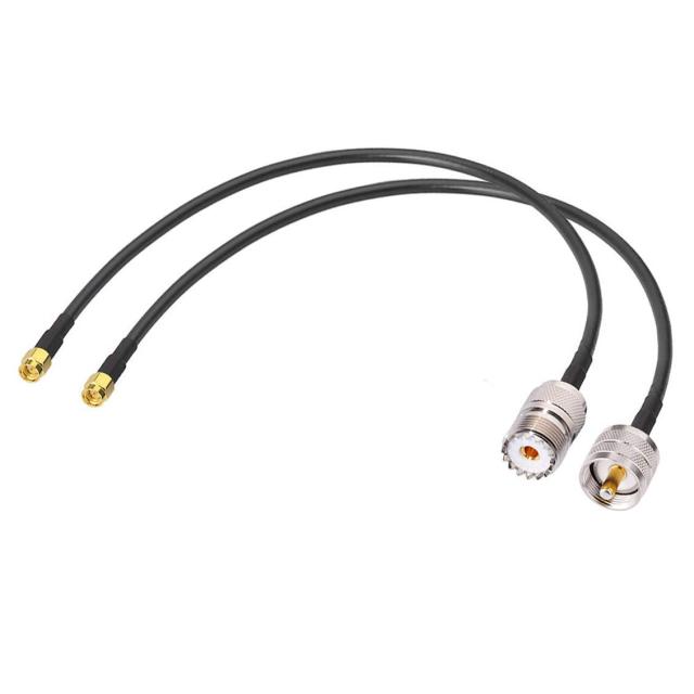 BINGFU SMA Male to UHF SO239 Female & PL259 Male RG58 Coaxial Jumper Cable 12 inch 30cm (2-Pack) for Portable VNA Vector Network Analyzer Antenna Analyzer Spectrum Analyzer SWR Meter Tester
