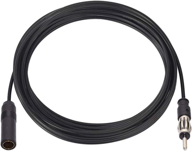 Bingfu Car Radio Antenna Extension Cable 20 feet Vehicle FM AM Radio Car Antenna Extension Cable Cord DIN Plug Connector Coaxial Cable for Vehicle Truck Car Stereo Head Unit CD Media Receiver Player