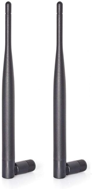 Bingfu Dual Band WiFi 2.4GHz 5GHz 5.8GHz 6dBi SMA Male Antenna (2-Pack) for Wireless Vedio Security IP Camera Recorder Surveillance Recorder Truck Trailer Rear View Backup Camera Reversing Monitor