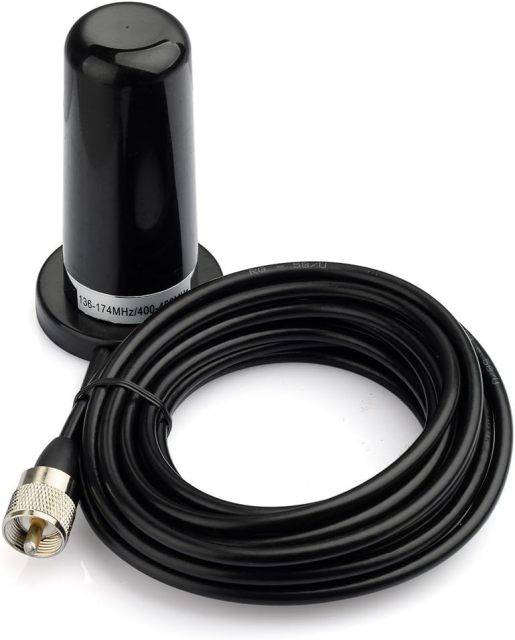 Bingfu Vehicle Ham Radio Mobile Radio Antenna Dual Band VHF UHF 136-174MHz 400-470MHz NMO Mount Magnetic Base Low Profile Antenna PL259 Male Connector for Car Truck Amateur Radio Marine VHF Radio