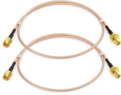 Bingfu SMA Female Bulkhead Mount to SMA Male RG316 Antenna Extension Cable 2 feet 60cm 2-Pack Compatible with 4G LTE Router Gateway Cellular SDR USB Dongle Receiver