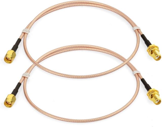 Bingfu SMA Female Bulkhead Mount to SMA Male RG316 Antenna Extension Cable 2 feet 60cm 2-Pack Compatible with 4G LTE Router Gateway Cellular SDR USB Dongle Receiver
