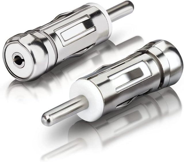 Bingfu Car Antenna Adapter Universal Car Stereo FM AM Radio Antenna Adapter Connector ISO to DIN Plug Connector (2-Pack) for Volkswagen Audi VW Skoda Vehicle Car Audio Radio Head Unit Stereo Receiver