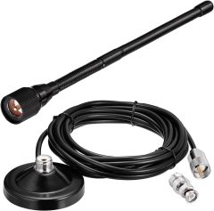 Bingfu 27MHz CB Radio Antenna Magnetic Base Soft Whip PL259 & BNC Male Compatible with Cobra Midland Uniden Maxon President Mobile CB Radio Antenna Kit for Car Truck