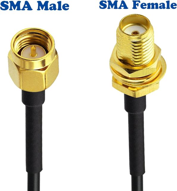 Bingfu SMA Male to SMA Female Bulkhead Mount RG174 Antenna Extension Cable 1m 3 feet 2-Pack Compatible with 4G LTE Router Gateway Modem Cellular SDR Dongle Receiver