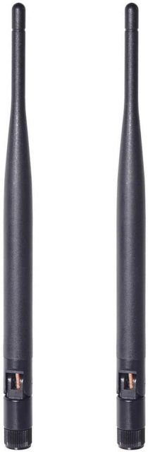 Bingfu Dual Band WiFi 2.4GHz 5GHz 5.8GHz 6dBi MIMO RP-SMA Male Antenna (2-Pack) for WiFi Router Wireless Network Card USB Adapter Security IP Camera Video Surveillance Monitor