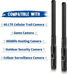 Bingfu 4G LTE Cellular Trail Camera Antenna 8dBi RP-SMA Male Antenna (2-Pack) Compatible with Spypoint Link Micro Solar EVO Link S Dark Wildlife Hunting Game Cam Outdoor Mobile Security Camera