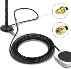 BINGFU WiFi Antenna Extension Cable 50 feet RP-SMA Male to RP-SMA Female Bulkhead Mount Double Shielded Low Loss -100 Cable for WiFi Wireless Router Hotspot Security IP Camera