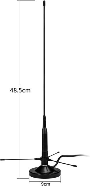 Bingfu Vehicle Mobile Ham Radio Antenna with Ground Planes Dual Band VHF UHF 136-174MHz 400-470MHz Magnetic Base Mount Soft Whip Antenna PL259 Male Connector for Car Amateur Radio Marine VHF Radio