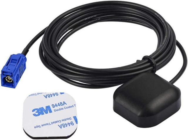 Bingfu Vehicle Waterproof Active GPS Navigation Antenna Fakra C Blue GPS Antenna Compatible with Ford Dodge RAM GM Chevy Chevrolet GMC Jeep Cadillac BMW Audi Mercedes Benz Car Truck SUV Head Unit