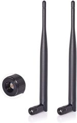 Bingfu Dual Band WiFi 2.4GHz 5GHz 5.8GHz 6dBi SMA Male Antenna (2-Pack) for Wireless Vedio Security IP Camera Recorder Surveillance Recorder Truck Trailer Rear View Backup Camera Reversing Monitor