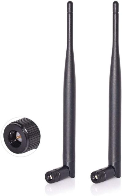 Bingfu Dual Band WiFi 2.4GHz 5GHz 5.8GHz 6dBi SMA Male Antenna (2-Pack) for Wireless Vedio Security IP Camera Recorder Surveillance Recorder Truck Trailer Rear View Backup Camera Reversing Monitor