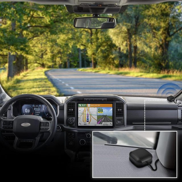 Bingfu Vehicle Waterproof Active GPS Navigation Antenna Fakra C Blue GPS Antenna Compatible with Ford Dodge RAM GM Chevy Chevrolet GMC Jeep Cadillac BMW Audi Mercedes Benz Car Truck SUV Head Unit