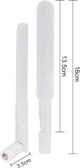 Bingfu Dual Band WiFi 2.4GHz 5GHz 5.8GHz 8dBi MIMO RP-SMA Male White Antenna (2-Pack) for WiFi Router Wireless Network Card USB Adapter Security IP Camera Video Surveillance Monitor