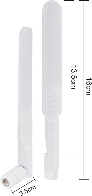 Bingfu Dual Band WiFi 2.4GHz 5GHz 5.8GHz 8dBi MIMO RP-SMA Male White Antenna (2-Pack) for WiFi Router Wireless Network Card USB Adapter Security IP Camera Video Surveillance Monitor