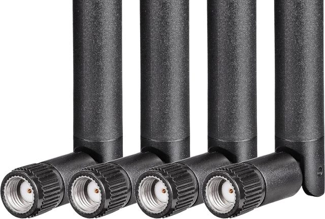 Bingfu Dual Band WiFi Antenna 2.4GHz 5GHz 5.8GHz 3dBi RP-SMA Male Antenna Replacement (4-Pack) for WiFi Router Wireless Network Card USB Adapter Security IP Camera Video Surveillance Monitor