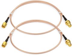 Bingfu WiFi Antenna Extension Cable (2-Pack) RP-SMA Male to RP-SMA Female Bulkhead Mount RG316 Cale 60cm 24 inch for WiFi Router Security IP Camera Wireless Mini PCI Express PCIE Network Card Adapter