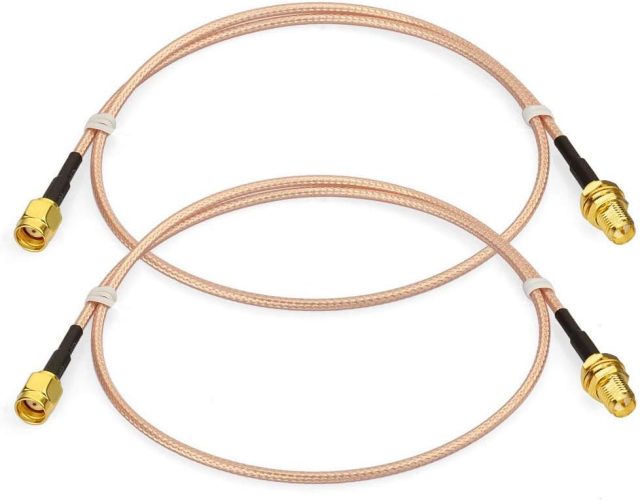 Bingfu WiFi Antenna Extension Cable (2-Pack) RP-SMA Male to RP-SMA Female Bulkhead Mount RG316 Cale 60cm 24 inch for WiFi Router Security IP Camera Wireless Mini PCI Express PCIE Network Card Adapter