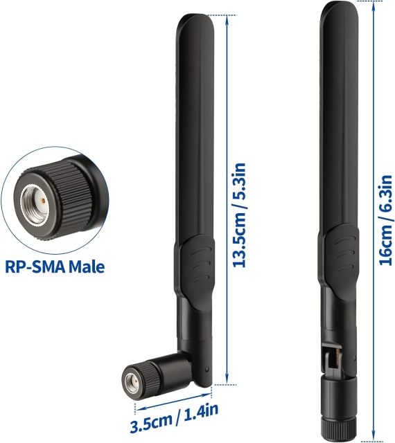 Bingfu 4G LTE Cellular Trail Camera Antenna 8dBi RP-SMA Male Antenna (2-Pack) Compatible with Spypoint Link Micro Solar EVO Link S Dark Wildlife Hunting Game Cam Outdoor Mobile Security Camera