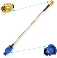 Bingfu Vehicle Car GPS Antenna Adapter Cable SMA Male to Fakra C Male Blue Coaxial Pigtail Cable 15cm 6 inch for Vehicle Truck SUV Car Stereo Head Unit GPS Navigation Receiver System GPS Tracker Modem