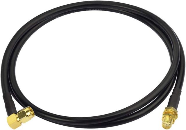 Bingfu Ham Radio Antenna Extension Relocation Cable SMA Male Right Angle to Female RG58 Coaxial Cable 1m 3 feet for Ham Radio BaoFeng Wouxun Icom Yaesu Vertex Standard Horizon Marine VHF Radio