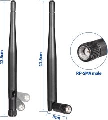 Bingfu Dual Band WiFi Antenna 2.4GHz 5GHz 5.8GHz 3dBi RP-SMA Male Antenna Replacement (4-Pack) for WiFi Router Wireless Network Card USB Adapter Security IP Camera Video Surveillance Monitor
