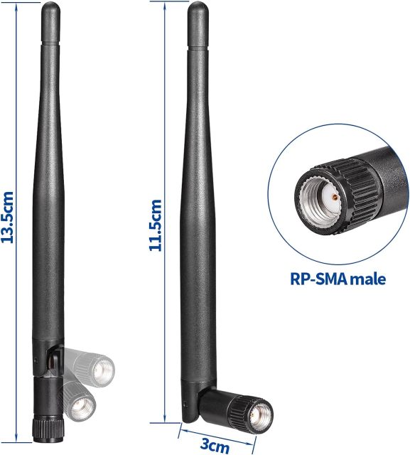 Bingfu Dual Band WiFi Antenna 2.4GHz 5GHz 5.8GHz 3dBi RP-SMA Male Antenna Replacement (4-Pack) for WiFi Router Wireless Network Card USB Adapter Security IP Camera Video Surveillance Monitor