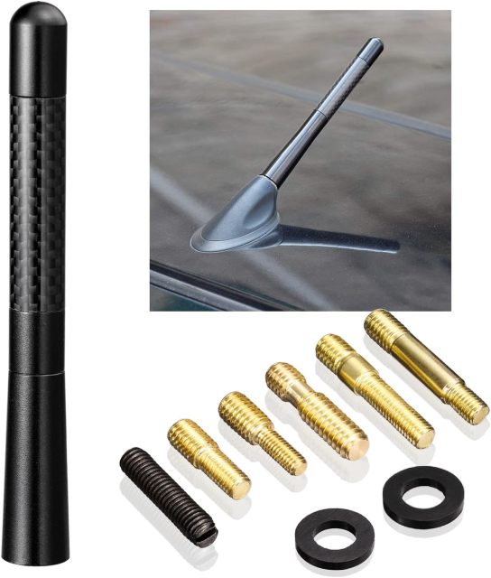 Bingfu Vehicle Antenna Mast Carbon Fiber Car Antenna Truck Antenna Replacement Compatible with Toyota Tundra Tacoma 4 Runner FJ Cruiser Sienna Highlander Nissan Titan Frontier Rogue Juke Xterra