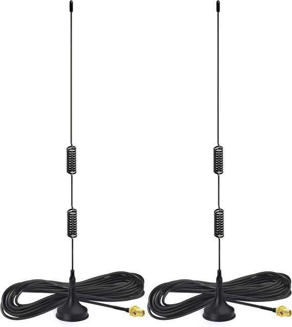 Bingfu Dual Band VHF UHF 136-174MHz 400-470MHz Ham Radio Antenna (2 Pack) Handheld Two Way Radio Magnetic Base SMA Female Antenna for Wouxun BaoFeng BF-F8HP UV-5R UV-82 BF-888S Walkie Talkie