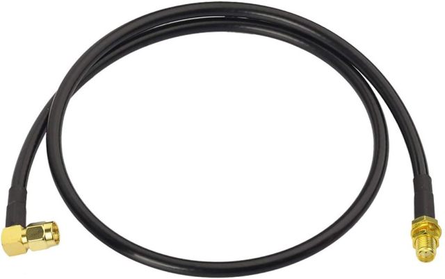Bingfu Ham Radio Antenna Extension Relocation Cable SMA Male Right Angle to Female RG58 Coaxial Cable 1m 3 feet for Ham Radio BaoFeng Wouxun Icom Yaesu Vertex Standard Horizon Marine VHF Radio