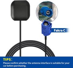 Bingfu Vehicle Waterproof Active GPS Navigation Antenna Fakra C Blue GPS Antenna Compatible with Ford Dodge RAM GM Chevy Chevrolet GMC Jeep Cadillac BMW Audi Mercedes Benz Car Truck SUV Head Unit