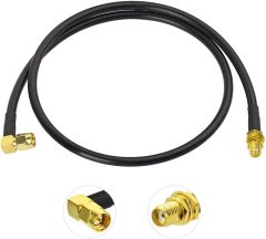 Bingfu Ham Radio Antenna Extension Relocation Cable SMA Male Right Angle to Female RG58 Coaxial Cable 1m 3 feet for Ham Radio BaoFeng Wouxun Icom Yaesu Vertex Standard Horizon Marine VHF Radio