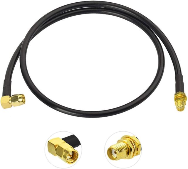 Bingfu Ham Radio Antenna Extension Relocation Cable SMA Male Right Angle to Female RG58 Coaxial Cable 1m 3 feet for Ham Radio BaoFeng Wouxun Icom Yaesu Vertex Standard Horizon Marine VHF Radio