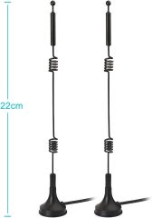 Bingfu Dual Band WiFi 2.4GHz 5GHz 5.8GHz 9dBi Magnetic Base SMA Male Antenna (2-Pack) for Wireless Vedio Security Camera Surveillance Recorder Truck Trailer Rear View Backup Camera Reversing Monitor