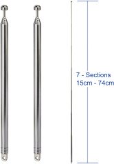 Bingfu 7 Sections Telescopic 74cm AM FM Antenna Portable Radio Antenna Replacement (4-Pack) Compatible with Indoor Portable Radio Home Stereo Receiver AV Audio Video Home Theater Receiver TV Tuner