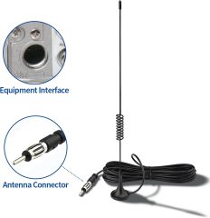 Bingfu Universal Car Stereo Antenna Car FM AM Radio Antenna Magnetic Base Car Radio Antenna Aerial for Vehicle Truck SUV Truck RV Marine Boat Car Stereo Audio Radio Head Unit CD Media Receiver Player