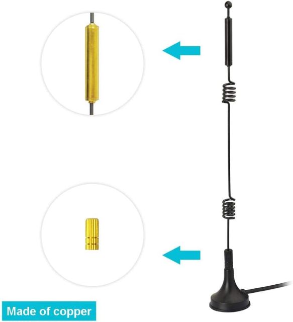 Bingfu Dual Band WiFi 2.4GHz 5GHz 5.8GHz 9dBi Magnetic Base SMA Male Antenna for Wireless Vedio Security Camera Surveillance Recorder Vehicle Truck Trailer Rear View Backup Camera Reversing Monitor