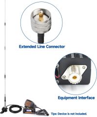 Bingfu High Gain 62inch Mobile Ham Radio Antenna VHF UHF Dual Band 144 430MHz Lip Mount Anti-Rust Antennas PL259 Male 16.5Ft RG58 Cable Vehicle Car Truck Amateur Radio Two Way Radio Antennae