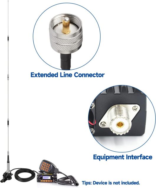 Bingfu High Gain 62inch Mobile Ham Radio Antenna VHF UHF Dual Band 144 430MHz Lip Mount Anti-Rust Antennas PL259 Male 16.5Ft RG58 Cable Vehicle Car Truck Amateur Radio Two Way Radio Antennae