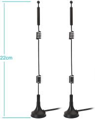 Bingfu Dual Band WiFi 2.4GHz 5GHz 5.8GHz 9dBi Magnetic Base MIMO RP-SMA Male Antenna 2-Pack for WiFi Router Wireless Network Card USB Adapter Security IP Camera