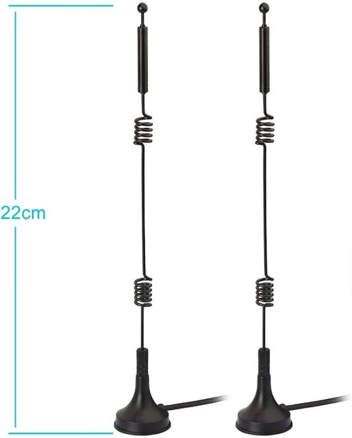 Bingfu Dual Band WiFi 2.4GHz 5GHz 5.8GHz 9dBi Magnetic Base MIMO RP-SMA Male Antenna 2-Pack for WiFi Router Wireless Network Card USB Adapter Security IP Camera