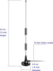 Bingfu Dual Band VHF UHF 136-174MHz 400-470MHz Ham Radio Magnetic Base Antenna Handheld Two Way Radio SMA Male Antenna for Ham Radio Walkie Talkie Icom Yaesu Vertex Standard Horizon Marine VHF Radio