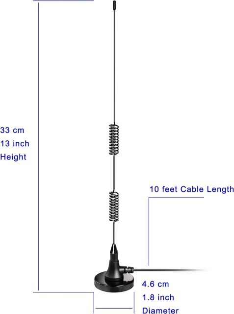 Bingfu Dual Band VHF UHF 136-174MHz 400-470MHz Ham Radio Magnetic Base Antenna Handheld Two Way Radio SMA Male Antenna for Ham Radio Walkie Talkie Icom Yaesu Vertex Standard Horizon Marine VHF Radio