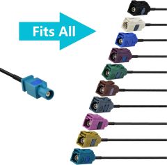 Bingfu Universal Vehicle Car Stereo FM AM Radio Antenna Adapter Cable (2-Pack) Fakra Z Male Female to DIN Plug Connector Cable for Car Stereo Audio HD Radio Head Unit CD Media Player Receiver