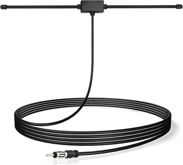 Bingfu Car Antenna Car FM AM Radio Dipole Antenna Adhesive Mount Car Stereo Antenna for Vehicle Truck SUV Car Radio Stereo in Dash Head Unit CD Media Receiver Player Audio Radio Marine Boat Radio