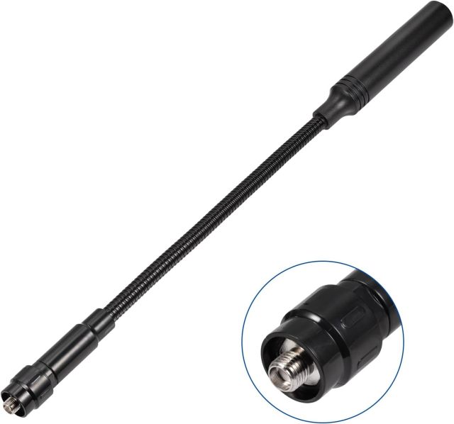 Bingfu High Gain Ham Radio Antenna VHF UHF 136-174mhz 400-520mhz Amateur Walkie Talkie CS Tactical Gooseneck Antennas Compatible with Wouxun Baofeng BF-F8HP UV-5R UV-82 BF-888S