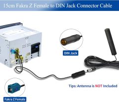 Bingfu Universal Vehicle Car Stereo FM AM Radio Antenna Adapter Cable Fakra Z Female to DIN Socket Connector Cable 15cm 6 inch for Car Stereo Audio HD Radio Head Unit CD Media Player Receiver