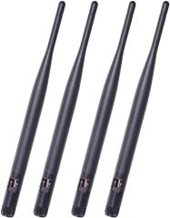Bingfu Dual Band WiFi 2.4GHz 5GHz 5.8GHz 6dBi MIMO RP-SMA Male Antenna (4-Pack) for WiFi Router Wireless Network Card USB Adapter Security IP Camera Video Surveillance Monitor